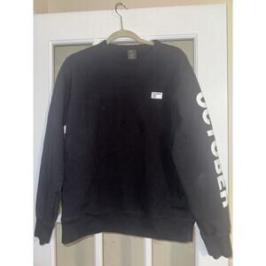 Octobers Very Own Sweatshirt Mens Large Black OVO October Spell Out Crewneck